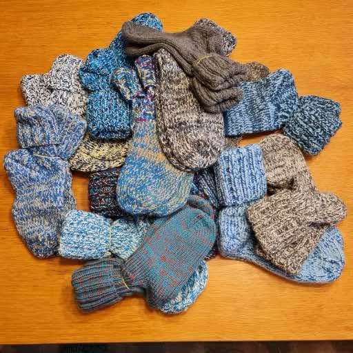 Socken handgestrickt kunterbunt Sammelgröße L/XL