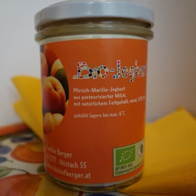 Bio Fruchtjoghurt Pfirsich-Marille von Biohof Berger