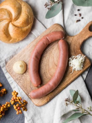 Wildfrankfurter mit Bio-Zutaten, 240g (2 Paar) von Venatio. Wildspezialitäten aus Jägerhand