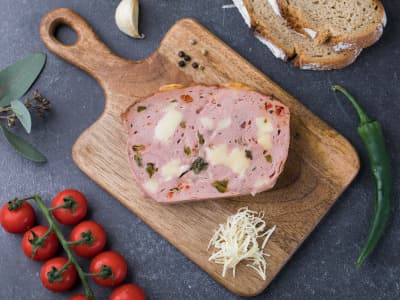 Wildleberkäse mit Käse und Pfefferoni (Ziegel), ca.800g von Venatio. Wildspezialitäten aus Jägerhand