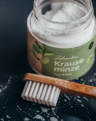 Zahnpulver Krauseminze von Wolkenlos Kosmetik