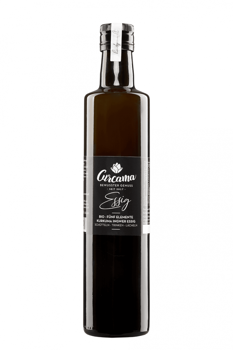 Bio Curcama ESSIG 500ml - Der Fünf Elemente Kurkuma Ingwer Apfel Essig