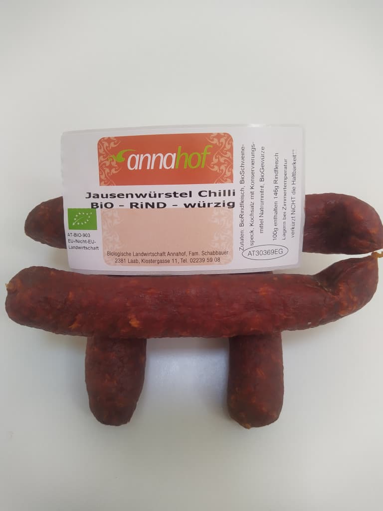 Rinderrohwürstl Chilli Bio 3 Stk.