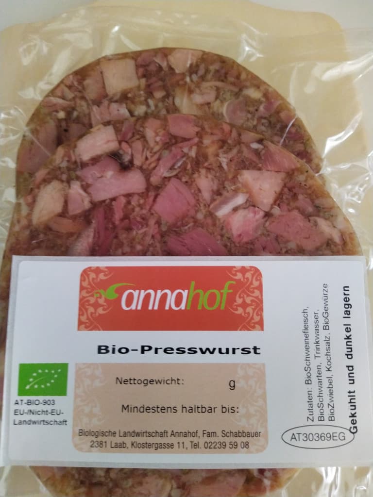 Presswurst Bio 250g