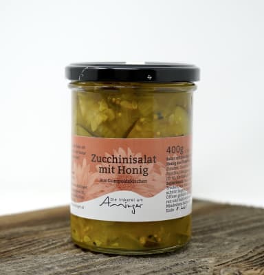Zucchinisalat mit Honig von Bio-Imkerei am Anninger