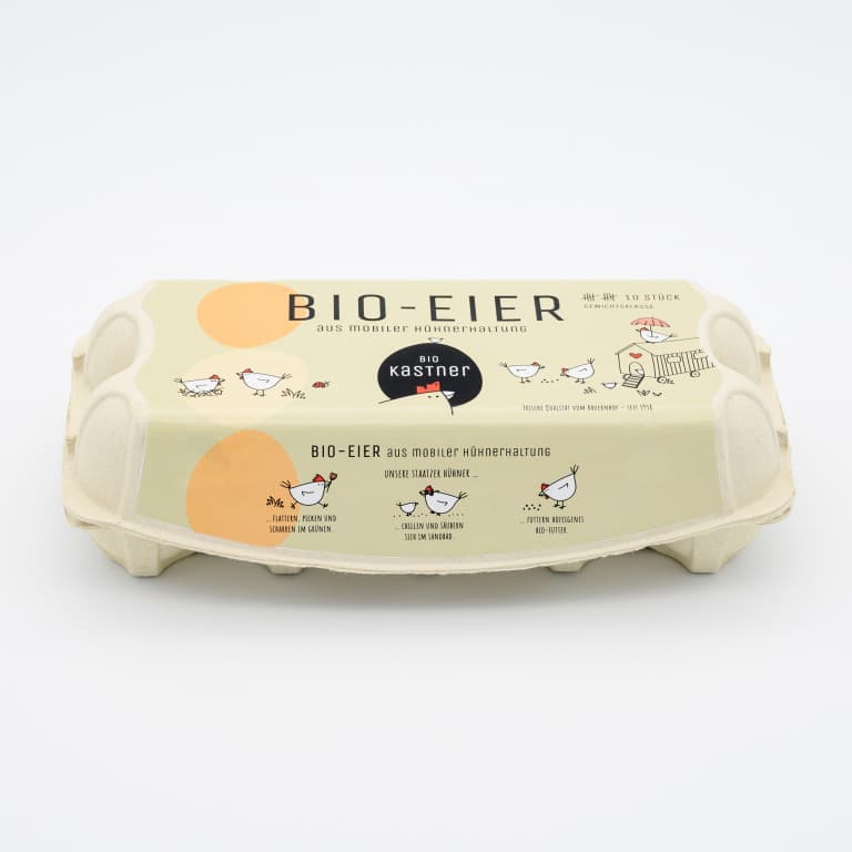 Bio-Eier aus mobiler Hühnerhaltung, Gewichtsklasse L, 10 Stück