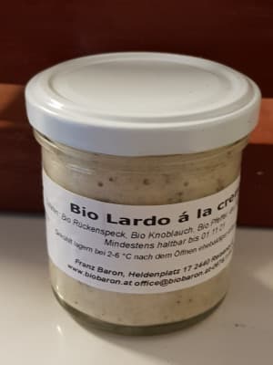 Lardo á la crema vom Bio Mangalitza Schwein von BIOHOF BARON