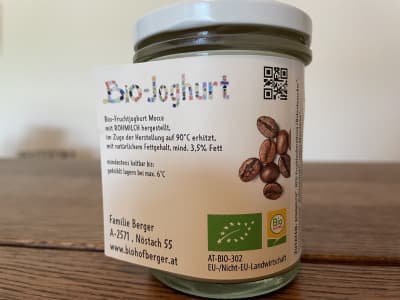 Bio Fruchtjoghurt Mocca von Biohof Berger